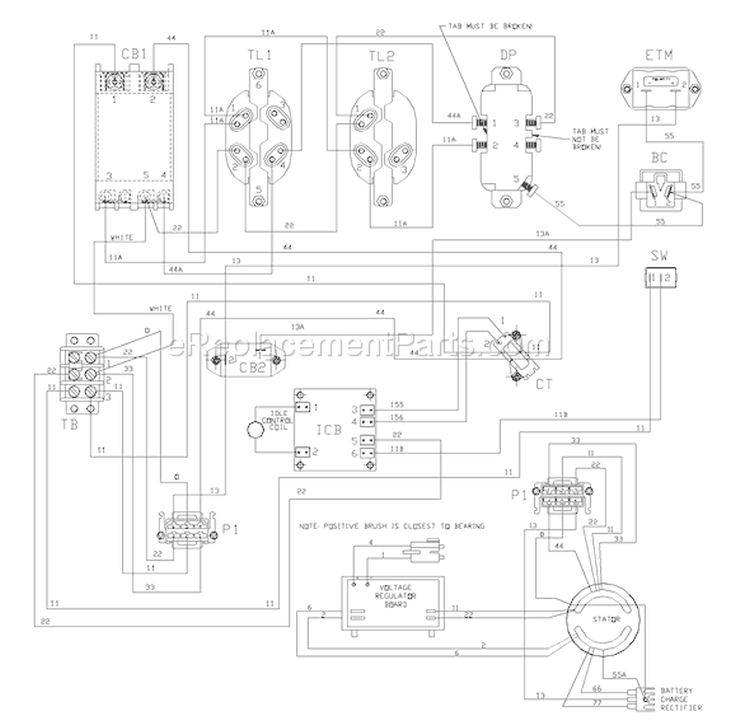 Page F Diagram and Parts List for 030335-0  Briggs and Stratton Generator
